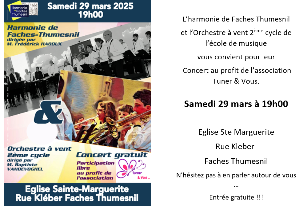 Annonce concert 9 novembre salle Jacques Brel Faches Thumesnil